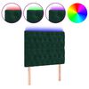 vidaXL Cabecero con luces LED terciopelo verde oscuro 100x7x118/128 cm