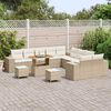 vidaXL Conjunto de sof&aacute; de jard&iacute;n 13 pcs Beige rat&aacute;n sint&eacute;tico