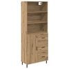 vidaXL Aparador alto 2 uds. Roble artisan 69,5 x 32,5 x 180 cm