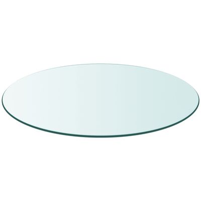 vidaXL Tablero de mesa de cristal templado redondo 800 mm