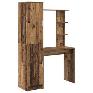 vidaXL Escritorio con estante con almacenamiento 2 uds. Madera vieja