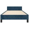 vidaXL Estructura de cama sin colch&oacute;n terciopelo azul oscuro 90x190 cm