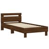 vidaXL Estructura cama con cabecero sin colch&oacute;n marr&oacute;n roble 75x190 cm