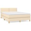 vidaXL Cama box spring con colch&oacute;n tela color crema 140x200 cm