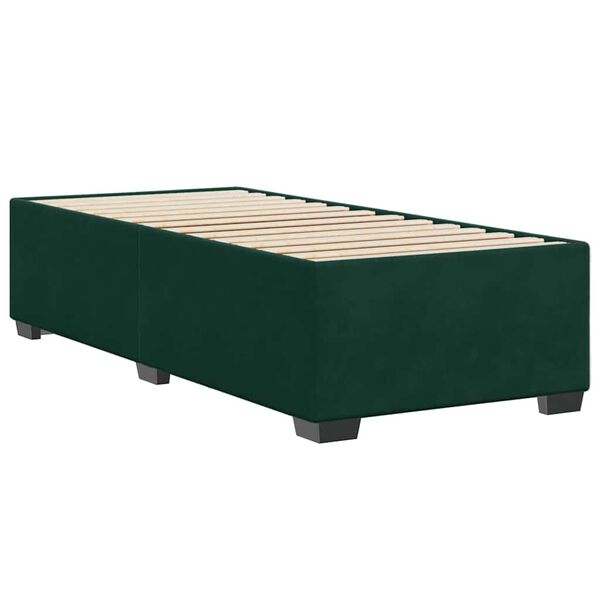 vidaXL Estructura de cama sin colch&oacute;n terciopelo verde oscuro 90x190cm