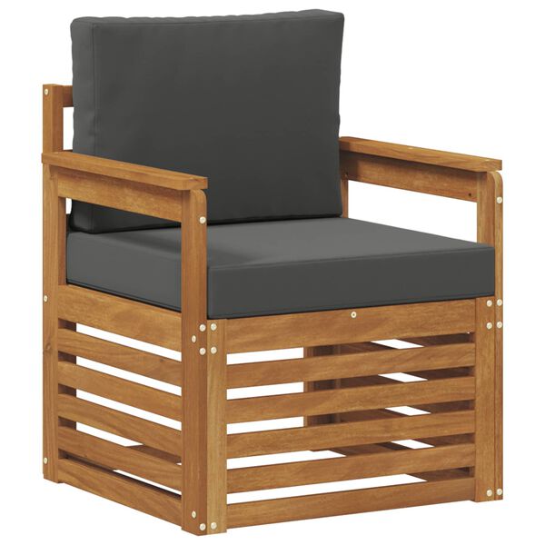 vidaXL Conjunto de sof&aacute;s de exterior con coj&iacute;n Natural 71 x 63 x 73 cm