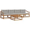 vidaXL Conjunto de sof&aacute;s de exterior 5 pcs Gris Natural y Claro