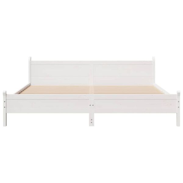 vidaXL Estructura de cama sin colch&oacute;n madera maciza blanca 200x200 cm