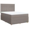 vidaXL Cama box spring con colch&oacute;n tela gris taupe 140x190 cm