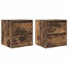 vidaXL Mesillas de noche de pared 2 uds roble ahumado 38x34x40 cm