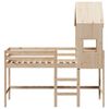 vidaXL Cama alta con escalera y techo madera maciza de pino 90x190 cm