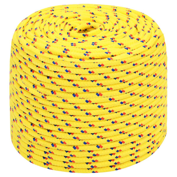 vidaXL Cuerda de barco polipropileno amarillo 8 mm 50 m