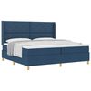 vidaXL Cama tipo Box Spring con cabecera Azul 200 x 200 cm tela