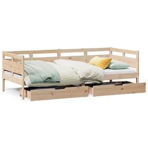 vidaXL Sof&aacute; cama con cajones madera maciza de pino 80x200 cm
