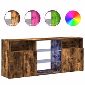 vidaXL Mueble de TV con luces LED roble ahumado 120x30x50 cm