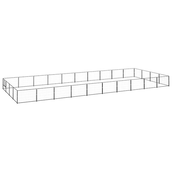 vidaXL Perrera acero 40 m&sup2; negra