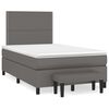 vidaXL Cama box spring con colch&oacute;n cuero sint&eacute;tico gris 120x200 cm