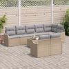 vidaXL Conjunto de sof&aacute; de jard&iacute;n 9 pcs beige y gris claro Polirat&aacute;n
