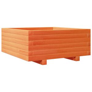 vidaXL Jardinera de madera maciza de pino marr&oacute;n cera 60x60x26,5 cm