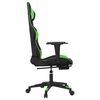 vidaXL Silla gaming con reposapi&eacute;s cuero sint&eacute;tico negro verde