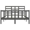 vidaXL Estructura de cama madera maciza gris King Size 150x200 cm