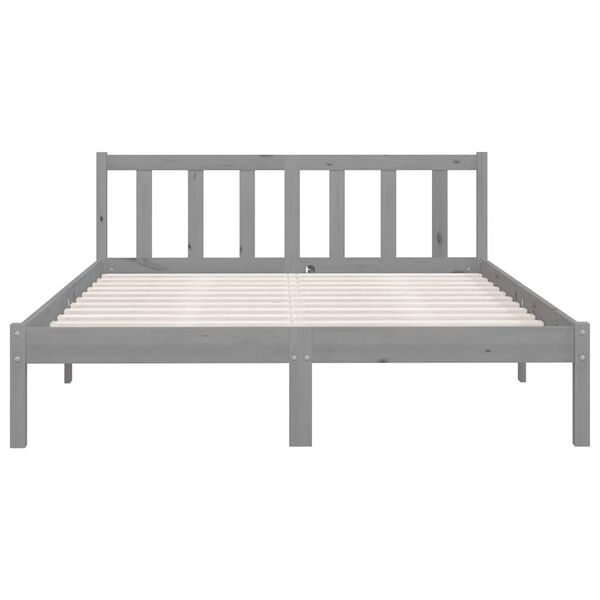 vidaXL Estructura de cama de madera maciza de pino gris 160x200 cm