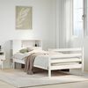 vidaXL Cama con estantería sin colchón madera maciza blanca 75x190 cm