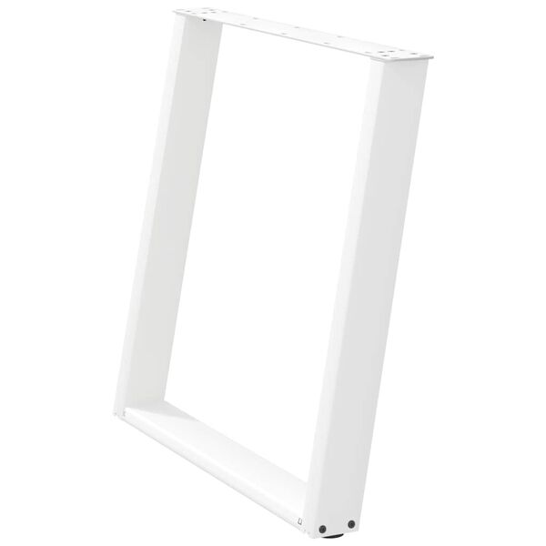 vidaXL Patas para mesa de comedor en forma de U (2 unidades), color blanco, 70 x (72-73) cm, acero