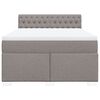 vidaXL Cama box spring con colch&oacute;n tela gris taupe 160x200 cm