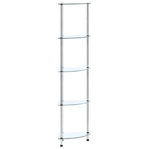 vidaXL Estanter&iacute;a 5 niveles cristal templado transparente 30x30x130 cm