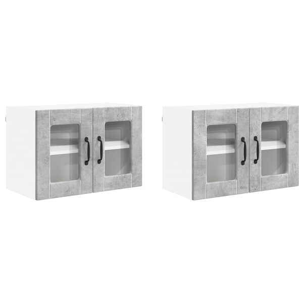vidaXL Mueble de Cocina con puerta 2 pcs Gris Concreto 60 x 31 x 40 cm