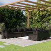 vidaXL Set de muebles de jardín 8 pzas y cojines ratán sintético negro