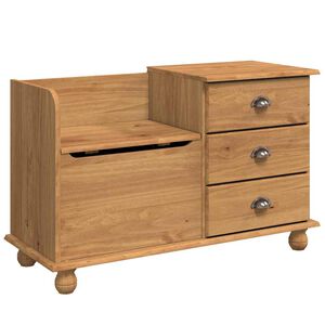 vidaXL Banco de almacenamiento con caj&oacute;n ASKIM Marr&oacute;n 100 x 39 x 62 cm