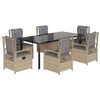 vidaXL Set comedor de jard&iacute;n 7 pzas con cojines rat&aacute;n sint&eacute;tico beige