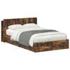 vidaXL Estructura de cama con almacenamiento con caj&oacute;n Roble Ahumado
