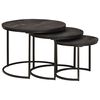 vidaXL Mesas de Caf&eacute; Nido 3 uds. Negro 54 x 54 x 40 cm
