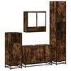 vidaXL Set de muebles ba&ntilde;o 4 pzas madera contrachapada roble ahumado