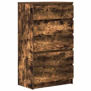 vidaXL C&oacute;moda de madera contrachapada roble ahumado 60x36x103 cm