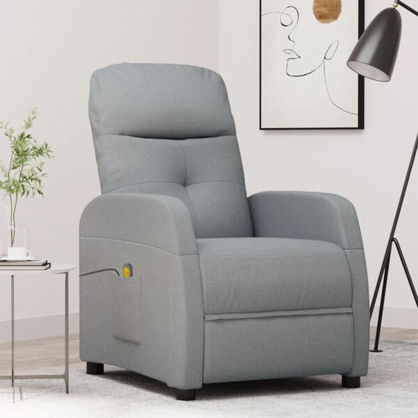 vidaXL Sill&oacute;n de masaje tela gris claro