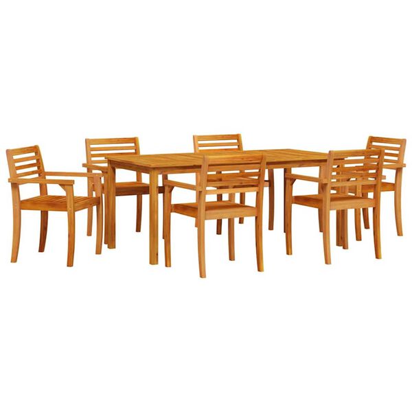 vidaXL Conjunto de Comedor de Jard&iacute;n 7 pcs Marr&oacute;n