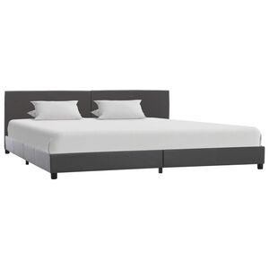 vidaXL Estructura de cama de cuero sint&eacute;tico gris 180x200 cm