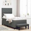 vidaXL Cama tipo Box Spring con colch&oacute;n Gris oscuro 100 x 200 cm tela