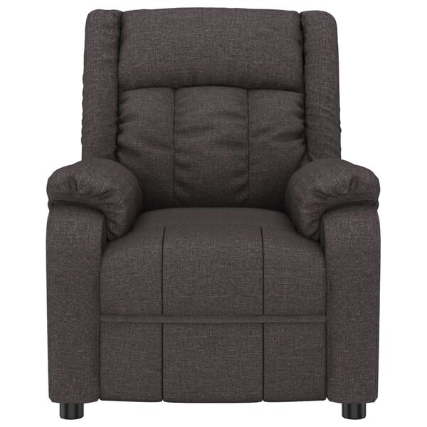 vidaXL Sill&oacute;n reclinable el&eacute;ctrico tela marr&oacute;n oscuro