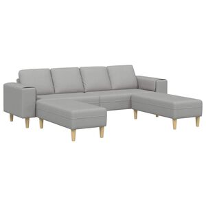 vidaXL Sof&aacute; de sala 3 pcs Gris Nube Poli&eacute;ster