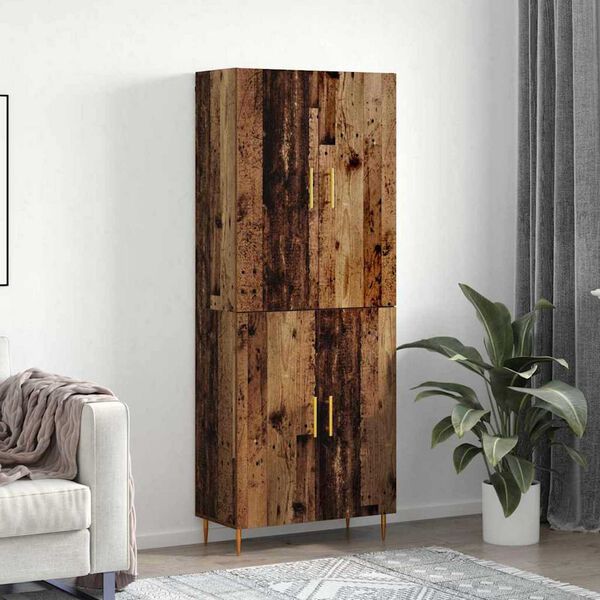 vidaXL Alacena Madera vieja 69,5 x 34 x 180 cm Madera contrachapada