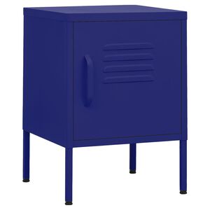 vidaXL Mesita de noche acero azul marino 35x35x51 cm