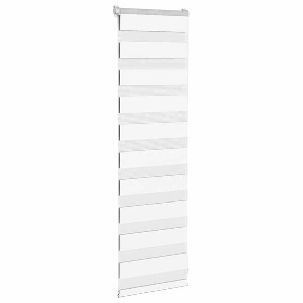 vidaXL Estor cebra blanco 45x100 cm tejido ancho 40,9 cm poli&eacute;ster