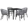 vidaXL Conjunto de Comedor de Jard&iacute;n 5 uds. Antracita