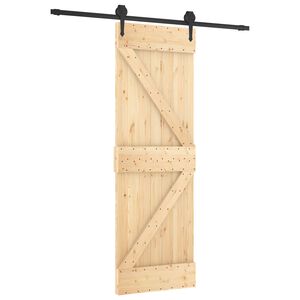 vidaXL Puerta Corredera Natural y negro 70 x 210 cm