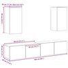 vidaXL Mueble de TV de Pared 3 pcs Madera envejecida